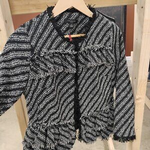 ANN TAYLOR PETITE FRINGED TWEED JACKET (4P)